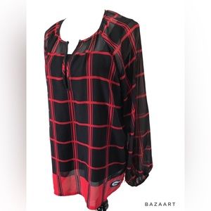 University of Georgia Sheer Tunic Top with Camisole Included UGA Logo Size LG